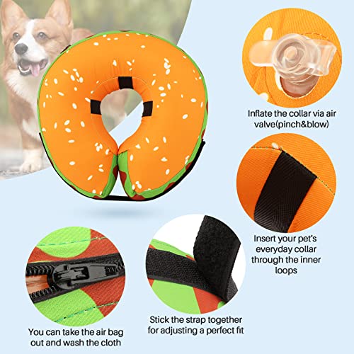 BEBANG Soft Dog Cones, Recovery Collar Protective Inflatable Collar for Pets, Dog Neck Donut Dog Cone Alternative After Surgery, E Collar for Medium Dogs, Adjustable Pet Recovery Cone After Surgery