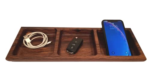 Catchall tray 3 sections, Oak Wood Serving Tray (Triple) Handmade by Hesse Woods from Sustainable Forests, 3-Section Serving Tray, for Appetizers, Charcuterie, Food & Snacks