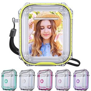 aipnis custom photo airpods case,personalized transparent tpu shockproof protective case gift,for airpods 1&2 cover, with hand rope