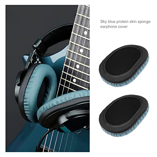 1 Pair Ear Pads Earmuffs Protein Leather Foam Replacement Ear Cushions Compatible with Sony MDR 7506 V6 CD900ST Earphones Sky Blue