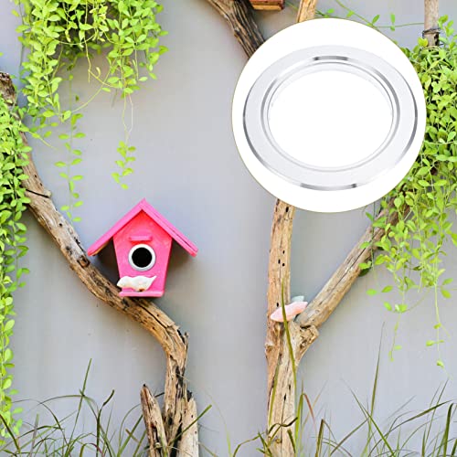 HANABASS 4pcs Bird Wood Box Predator Hole Bird Breeding Cage Ring Guard Metal Anti Bite Bird Nest Box Ring Silver