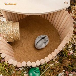 Pet Hideout Bridge,Wooden Rodents Chewing Climbing Tunnel Small Animal Bendy Bridge Ramp Hut Hideout for Guinea Pigs Ferrets Hedgehogs Chinchillas and Other Rodents