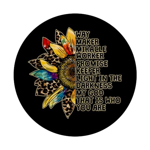 Jesus Bible Verse For Women And Christian Floral Sunflower PopSockets Standard PopGrip