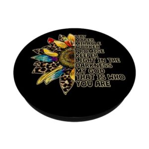 Jesus Bible Verse For Women And Christian Floral Sunflower PopSockets Standard PopGrip