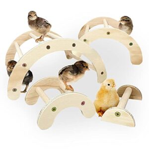 backyard barnyard chick perch (4 pack) made in usa!!! strong jungle gym natural wood roosting bar chicken toys for brooder and coop baby birds el pollitos la pollita pollos gallinas polluelos