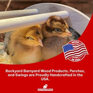 Backyard Barnyard Chick Perch (4 Pack) Made in USA!!! Strong Jungle Gym Natural Wood Roosting Bar Chicken Toys for Brooder and Coop Baby Birds El Pollitos La Pollita Pollos Gallinas Polluelos