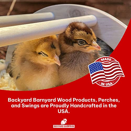 Backyard Barnyard Chick Perch (4 Pack) Made in USA!!! Strong Jungle Gym Natural Wood Roosting Bar Chicken Toys for Brooder and Coop Baby Birds El Pollitos La Pollita Pollos Gallinas Polluelos