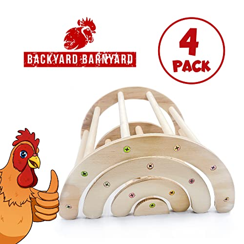 Backyard Barnyard Chick Perch (4 Pack) Made in USA!!! Strong Jungle Gym Natural Wood Roosting Bar Chicken Toys for Brooder and Coop Baby Birds El Pollitos La Pollita Pollos Gallinas Polluelos