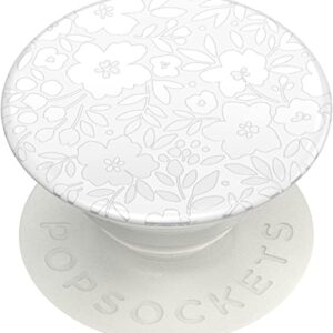 ​​​​PopSockets Phone Grip with Expanding Kickstand, Floral PopGrip - Blanc Fresh