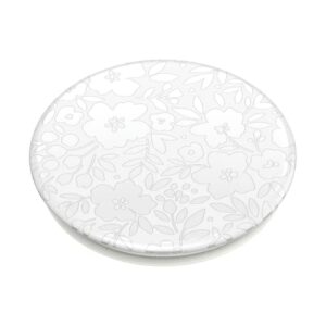 ​​​​PopSockets Phone Grip with Expanding Kickstand, Floral PopGrip - Blanc Fresh