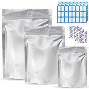 DALI HOME-60 pc Mylar Bags for Food Storage with 60 Oxygen Absorbers & 60 blank labels-10x14in 25 pcs,7x10in 25pcs,17x26in 10pcs-7 mil Mylar bag-Sealable Mylar bag-Food storage solutions,000-DALI-60