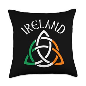 ireland souvenir by skyrisedesigns st. patrick's day for men women adults celtic knot ireland throw pillow, 18x18, multicolor