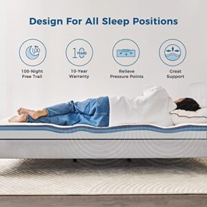 Inofia 6 inch Full Mattress - Gel Memory Foam Mattress in a Box 7 Zone Medium Firm Full Size Mattress with Breathable Cover CertiPUR-US Certified, Double Size