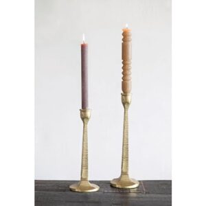 Creative Co-Op Unscented Pleated Taper Candles in Box, Set of 12