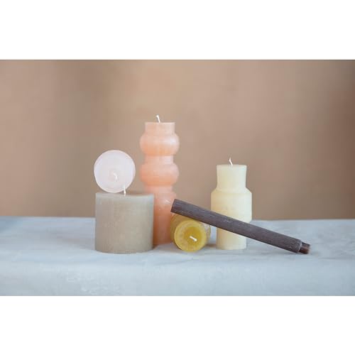 Creative Co-Op Unscented Pleated Taper Candles in Box, Set of 12