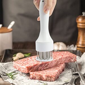 DEFUTAY Meat Tenderizer Tool,Kitchen Gadgets, 21 Pin Stainless Steel Meat Tenderizer Needle For Tenderizing Marinade Fish Pork Beef Steak Poultry (White2)