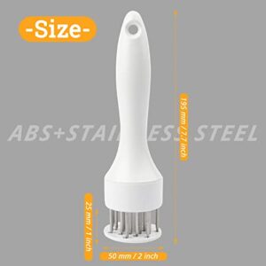 DEFUTAY Meat Tenderizer Tool,Kitchen Gadgets, 21 Pin Stainless Steel Meat Tenderizer Needle For Tenderizing Marinade Fish Pork Beef Steak Poultry (White2)