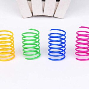 ISMARTEN 120 Pack Cat Spring Toy, Colorful Interactive Cat Toy Plastic Coil Springs Cat Toy for Swatting, Biting, Hunting Kitten Toys