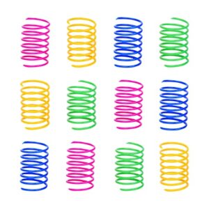 ismarten 120 pack cat spring toy, colorful interactive cat toy plastic coil springs cat toy for swatting, biting, hunting kitten toys
