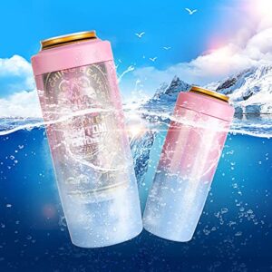 Aokpsrt 16OZ Can Cooler with Jigger Lid 3 in 1 Vacuum Insulated Stainless Steel Beer Cooler for Cans Cocktail Shaker and Tumbler Slim Can Cooler for Beer Bottles,Short Cans Home Bartender