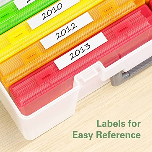 Zarler Photo Storage Box 4x6 Picture Boxes, 18 Inner Seed Organizer Cases with Handle, Photo Storage Container Photo Keeper with Provided Sticker Labels (Rainbow)