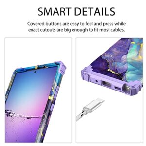 Rancase Compatible with Note 20 Ultra Case,Three Layer Heavy Duty Shockproof Protection Hard Plastic Bumper +Soft Silicone Rubber Protective Case for Samsung Galaxy Note 20 Ultra,Purple