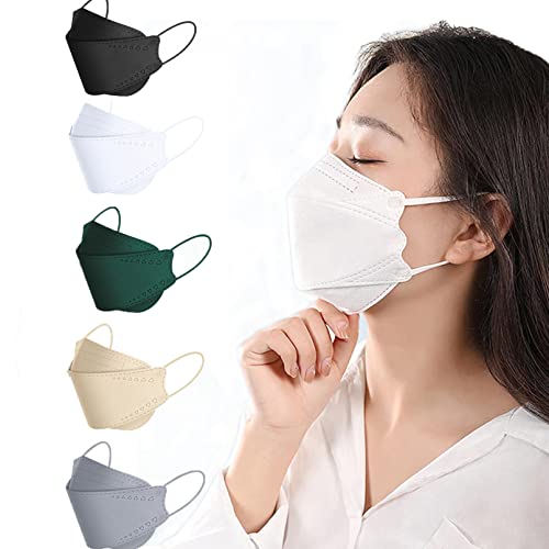 50PCS KF94 Mask Black Disposable Face Masks Mix-Champagne 4-Ply Protection 3D Face Shield for Adults