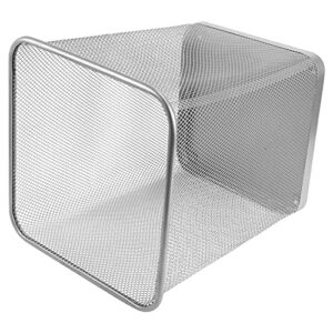 zerodeko metal garbage waste basket wire mesh waste basket recycling bin small waste basket trash can for near desk recycling garbage container bin for office home bedroom waste paper basket silver