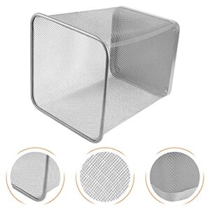 Zerodeko Metal Garbage Waste Basket Wire Mesh Waste Basket Recycling Bin Small Waste Basket Trash Can for Near Desk Recycling Garbage Container Bin for Office Home Bedroom Waste Paper Basket Silver