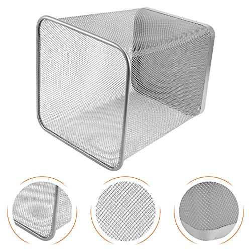 Zerodeko Metal Garbage Waste Basket Wire Mesh Waste Basket Recycling Bin Small Waste Basket Trash Can for Near Desk Recycling Garbage Container Bin for Office Home Bedroom Waste Paper Basket Silver