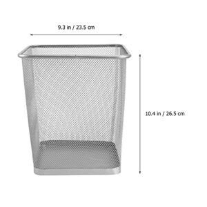 Zerodeko Metal Garbage Waste Basket Wire Mesh Waste Basket Recycling Bin Small Waste Basket Trash Can for Near Desk Recycling Garbage Container Bin for Office Home Bedroom Waste Paper Basket Silver