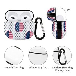 Headphone Case Compatible with AirPods 3 Case, American Flag Easter Egg Soft Plastic Skin Case Cover Shockproof Protective Case with Keychain, Front LED Visible