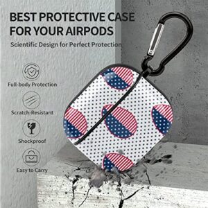 Headphone Case Compatible with AirPods 3 Case, American Flag Easter Egg Soft Plastic Skin Case Cover Shockproof Protective Case with Keychain, Front LED Visible