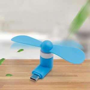 U-M Mini Cellphone Fan Portable Cool Cooler Rotating Fan Mini Rotating Fan with Two Leaves for - Random Color Nice