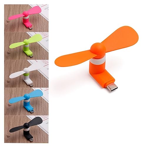 U-M Mini Cellphone Fan Portable Cool Cooler Rotating Fan Mini Rotating Fan with Two Leaves for - Random Color Nice