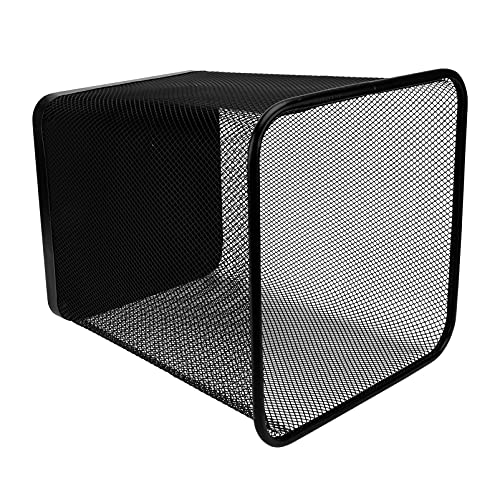 Zerodeko Metal Wire Mesh Waste Basket Recycling Bin Small Waste Basket Trash Can for Near Desk Recycling Garbage Container Bin for Office Home Bedroom Black