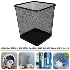 Zerodeko Metal Wire Mesh Waste Basket Recycling Bin Small Waste Basket Trash Can for Near Desk Recycling Garbage Container Bin for Office Home Bedroom Black