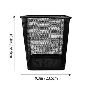 Zerodeko Metal Wire Mesh Waste Basket Recycling Bin Small Waste Basket Trash Can for Near Desk Recycling Garbage Container Bin for Office Home Bedroom Black