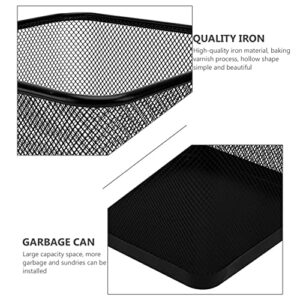 Zerodeko Metal Wire Mesh Waste Basket Recycling Bin Small Waste Basket Trash Can for Near Desk Recycling Garbage Container Bin for Office Home Bedroom Black