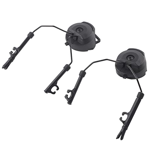 Helmet Rail Adapters,1 Pair Headphone Adapter Tactical Helmet Headset Adapter Compatible with Comtac Headset 360 Degree Rotating