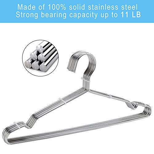 Seropy 40 Pack and 50 Pack Metal Clothes Heavy Duty Stainless Steel Coat Hangers with Anti-Slip Notch 16.5 Inch