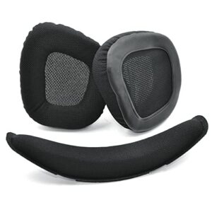 upgrade replacement ear cushion headband earpad compatible with corsair void rgb elite usb premium gaming headset (headband+black ear pads)
