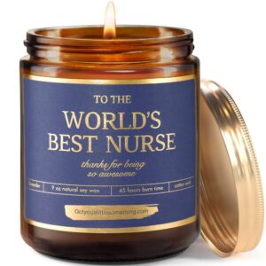 worlds best nurse - 9oz soy candle for nurses ; lpn gifts for women, licensed practical nurse presents, birthday gifts for a nurse, student nurse, nursing students, future nurse, caretaker, new nurse