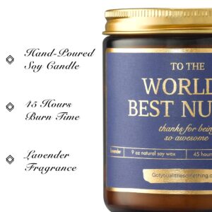 Worlds Best Nurse - 9oz Soy Candle for Nurses ; LPN Gifts for Women, Licensed Practical Nurse Presents, Birthday Gifts for A Nurse, Student Nurse, Nursing Students, Future Nurse, Caretaker, New Nurse