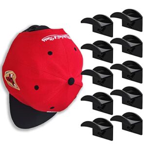 oyani-decoration adhesive hat rack wall-for baseball-cap super sticky hat hanger black hat hooks 10-pack, multi-purpose hat holder