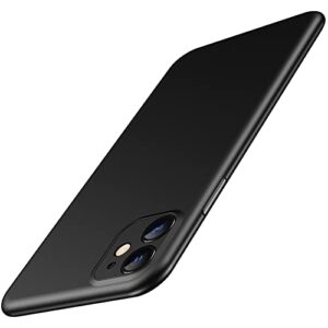 jetech ultra slim (0.35mm thin) case for iphone 11 6.1-inch, camera lens cover full protection, lightweight, matte finish pp hard minimalist case, support wireless charging (black)