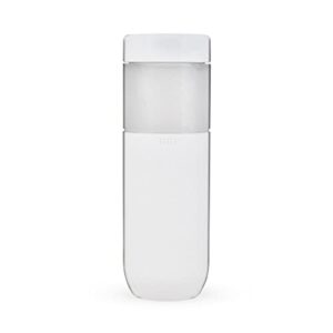 host freeze double walled insulated water bottle freezer tumbler with active cooling gel stainless steel lid and silicone grip, set of 1 20 oz plastic bottle, white