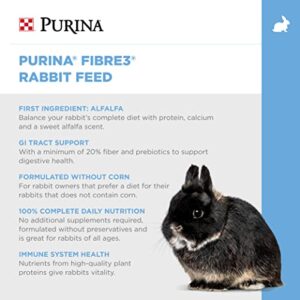 Purina | Fibre3 Rabbit Feed | All Lifestages | 50 Pound (50 LB) Bag