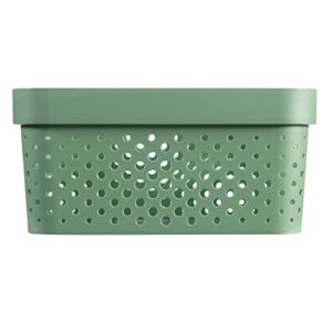 Curver Infinity Dots x4 Small Rectangular Storage Basket 4.5L - Green