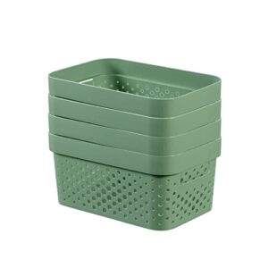 Curver Infinity Dots x4 Small Rectangular Storage Basket 4.5L - Green